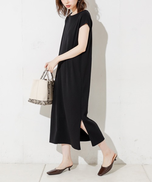 natural couture（ナチュラルクチュール）の「サイドファスナーあきワッフルワンピース（ワンピース・レディース・ブラック/アイボリー/ミント/ライトベージュ/レンガ・FREE）」の10枚目の写真