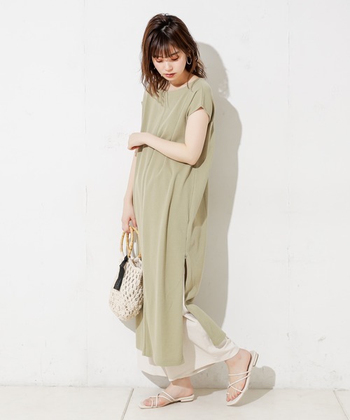 natural couture（ナチュラルクチュール）の「サイドファスナーあきワッフルワンピース（ワンピース・レディース・ブラック/アイボリー/ミント/ライトベージュ/レンガ・FREE）」の19枚目の写真