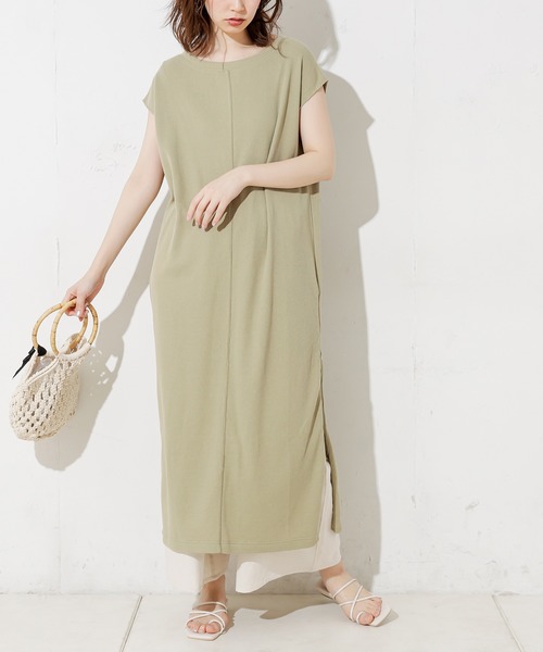 natural couture（ナチュラルクチュール）の「サイドファスナーあきワッフルワンピース（ワンピース・レディース・ブラック/アイボリー/ミント/ライトベージュ/レンガ・FREE）」の18枚目の写真