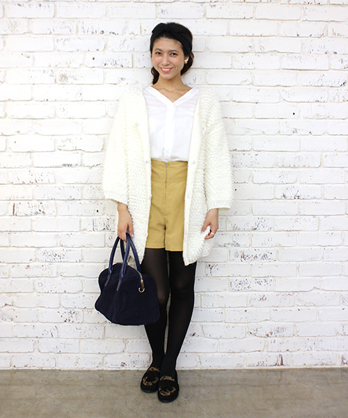 mystic(ミスティック)の「ループカーディガン(カーディガン/ボレロ・レディース・オフホワイト/ブラック/グレー・FREE)」の5枚目の写真