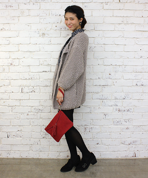 mystic(ミスティック)の「ループカーディガン(カーディガン/ボレロ・レディース・オフホワイト/ブラック/グレー・FREE)」の8枚目の写真