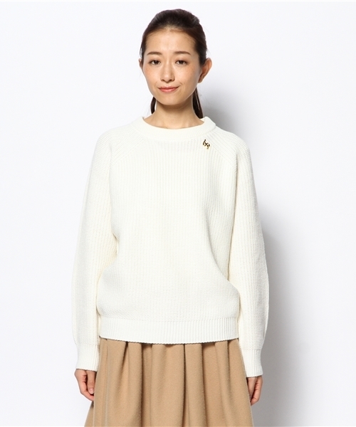 LOUNGEDRESS（ラウンジドレス）の「ミドルゲージニット（ニット/セーター・レディース・アイボリー/レッド/ブラック・ﾌﾘ-）」の6枚目の写真