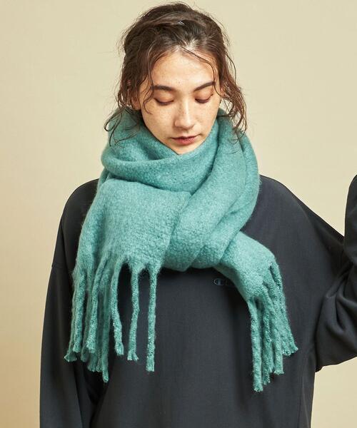 BEAUTY&YOUTH UNITED ARROWS（ビューティーアンドユースユナイテッドアローズ）の「BY ビッグフリンジストール ◆（ストール/ショール・レディース・ナチュラル/ケリー/ダークグレー・FREE）」の3枚目の写真