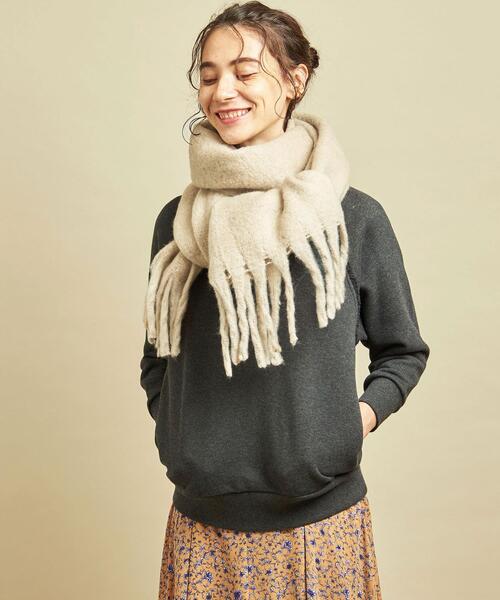 BEAUTY&YOUTH UNITED ARROWS（ビューティーアンドユースユナイテッドアローズ）の「BY ビッグフリンジストール ◆（ストール/ショール・レディース・ナチュラル/ケリー/ダークグレー・FREE）」の10枚目の写真