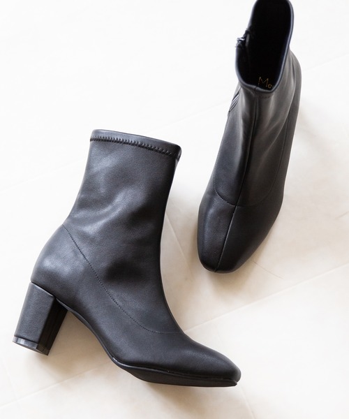 menue（メヌエ）の「スクエアトゥ 美脚魅せ ストレッチブーツ（ブーツ・レディース・ブラック/アイボリー/ブラック系その他/ブラウン系その他/ベージュ/ダークブラウン/グレイッシュベージュ・LL/3L/S/M/L/XS）」の8枚目の写真