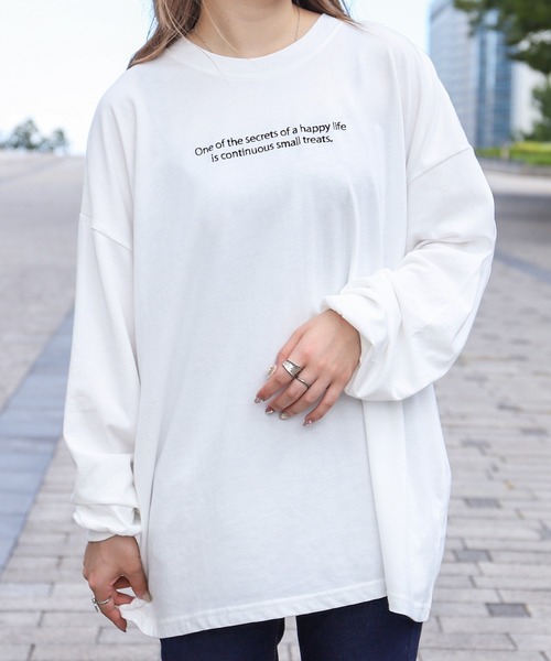 PairPair（ペアペア）の「バックプリント合わせ絵ロンTセット(ユニセックス)（Tシャツ/カットソー・レディース・オフホワイト/ブルー/モカ/スミクロ・FREE）」の18枚目の写真