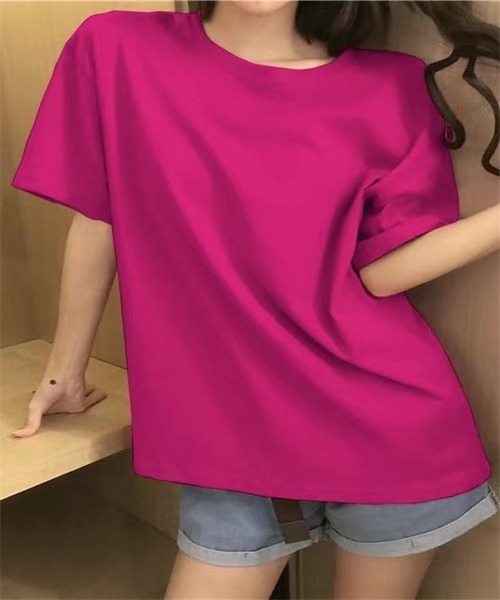 Dream garden（ドリームガーデン）の「レディス半袖Tシャツ（Tシャツ/カットソー・レディース・ブラック/チャコールグレー/ホワイト/ピンク/グリーン/イエロー/パープル/ブルー/オレンジ/ダークブルー/レッド/チェリーピンク/ライトブルー・M/L/XL/XXL）」の11枚目の写真