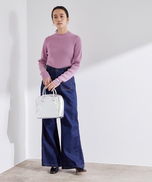 ADAM ET ROPE'(アダムエロペ)の「【WEB限定】WOOL混変形RIBプルオーバー(ニット/セーター・レディース・ブラウン系その他2/ミント/ラベンダー/クリーム・FREE)」の7枚目の写真