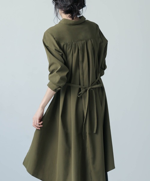 Bou Jeloud（ブージュルード）の「バックロングAラインチュニック（チュニック・レディース・カーキ/ブラック/ベージュ/ピンク・38）」の4枚目の写真