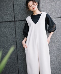 CLANE（クラネ）の「LANTERN SLEEVE ALL IN ONE（つなぎ