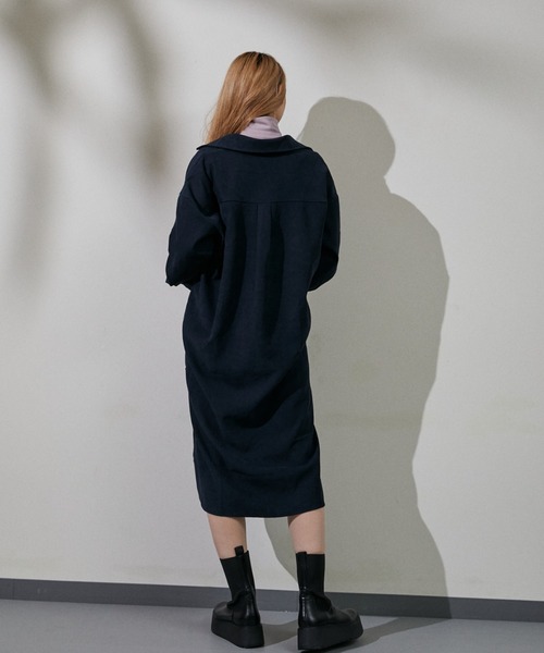 ECRIRE(エクリール)の「ロングシャツワンピース(ワンピース・レディース・ブラック/ベージュ/ブラウン・フリー)」の6枚目の写真