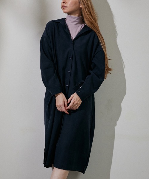 ECRIRE(エクリール)の「ロングシャツワンピース(ワンピース・レディース・ブラック/ベージュ/ブラウン・フリー)」の7枚目の写真