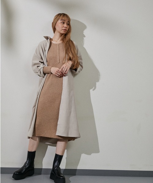 ECRIRE(エクリール)の「ロングシャツワンピース(ワンピース・レディース・ブラック/ベージュ/ブラウン・フリー)」の13枚目の写真
