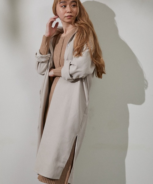 ECRIRE(エクリール)の「ロングシャツワンピース(ワンピース・レディース・ブラック/ベージュ/ブラウン・フリー)」の14枚目の写真