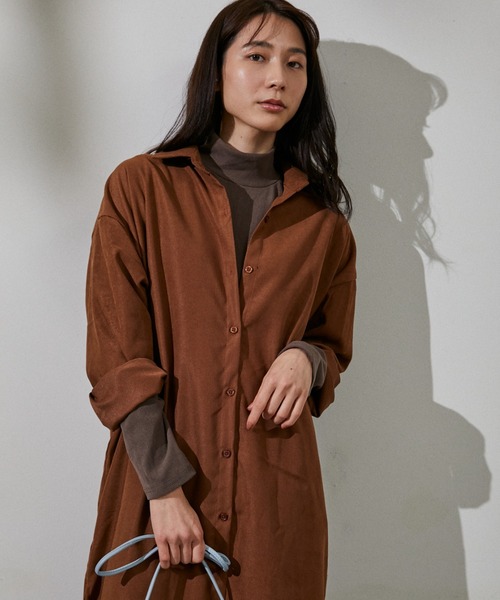 ECRIRE(エクリール)の「ロングシャツワンピース(ワンピース・レディース・ブラック/ベージュ/ブラウン・フリー)」の17枚目の写真