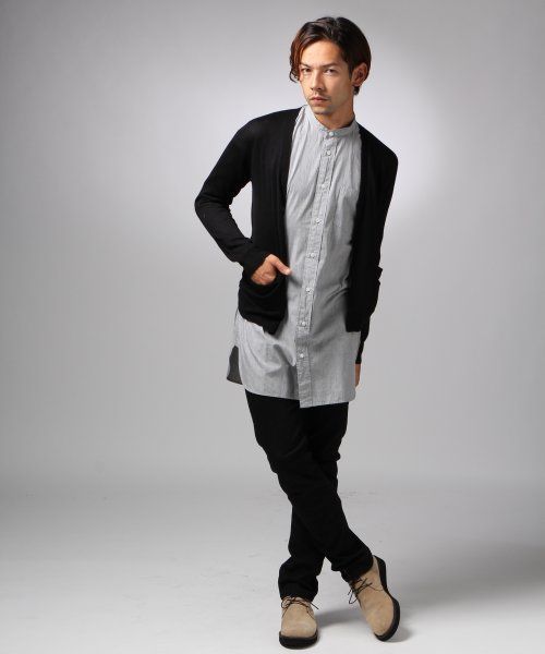 HARE（ハレ）の「イージーケア加工ニットカーディガン【HARE】（カーディガン/ボレロ・メンズ・オフホワイト/ブラック/グレー/ボルドー/ネイビー・SMALL/MEDIUM/LARGE）」の7枚目の写真