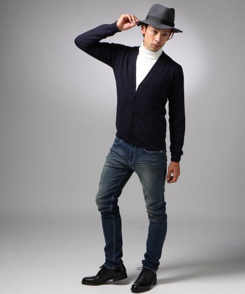 HARE（ハレ）の「イージーケア加工ニットカーディガン【HARE】（カーディガン/ボレロ・メンズ・オフホワイト/ブラック/グレー/ボルドー/ネイビー・SMALL/MEDIUM/LARGE）」の10枚目の写真