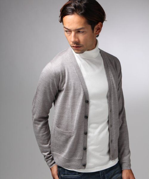 HARE（ハレ）の「イージーケア加工ニットカーディガン【HARE】（カーディガン/ボレロ・メンズ・オフホワイト/ブラック/グレー/ボルドー/ネイビー・SMALL/MEDIUM/LARGE）」の21枚目の写真