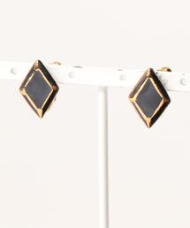 【irodori】金彩jewel cut earring（hishigata   黒）