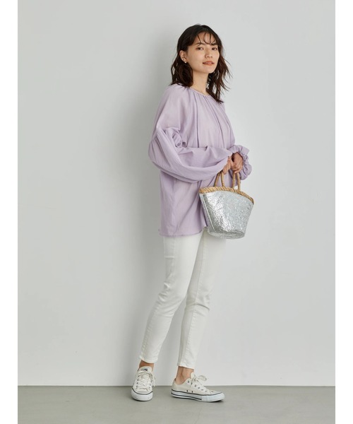 AMERICAN HOLIC（アメリカンホリック）の「スキニーフィットホワイトカツラギ（デニムパンツ・レディース・ホワイト・X-SMALL/SMALL/MEDIUM/LARGE/LL）」の4枚目の写真