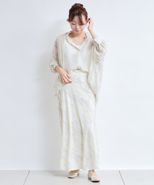 DouDou（ドゥドゥ）の「マーブルプリントBIGシャツ（シャツ/ブラウス・レディース・グリーン/ブルー・FREE）」の8枚目の写真