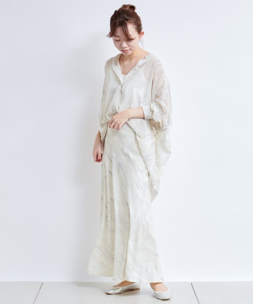 DouDou（ドゥドゥ）の「マーブルプリントBIGシャツ（シャツ/ブラウス・レディース・グリーン/ブルー・FREE）」の10枚目の写真