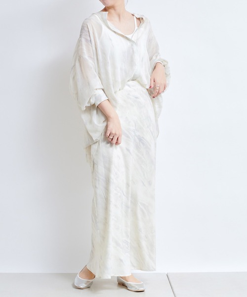 DouDou（ドゥドゥ）の「マーブルプリントBIGシャツ（シャツ/ブラウス・レディース・グリーン/ブルー・FREE）」の13枚目の写真