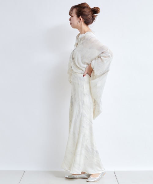 DouDou（ドゥドゥ）の「マーブルプリントBIGシャツ（シャツ/ブラウス・レディース・グリーン/ブルー・FREE）」の16枚目の写真