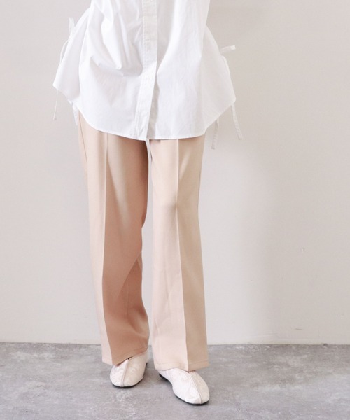 archives（アルシーヴ）の「エステルツイルストレッチパンツ（その他パンツ・レディース・チャコールグレー/ベージュ/オレンジ/グレイッシュベージュ・MEDIUM）」の3枚目の写真