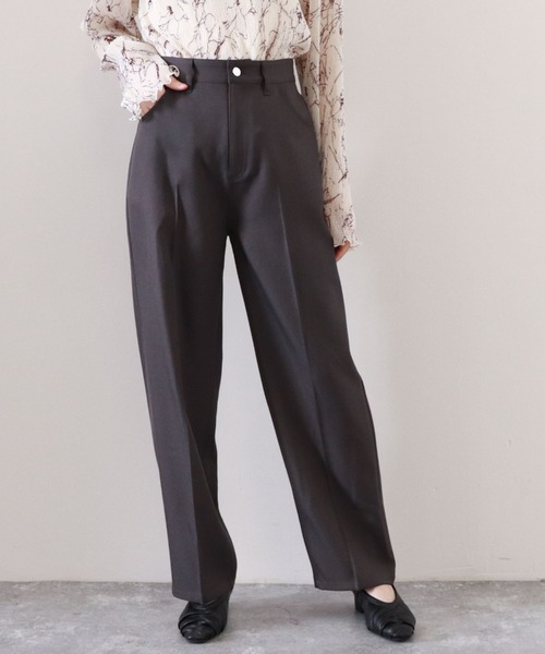archives（アルシーヴ）の「エステルツイルストレッチパンツ（その他パンツ・レディース・チャコールグレー/ベージュ/オレンジ/グレイッシュベージュ・MEDIUM）」の2枚目の写真