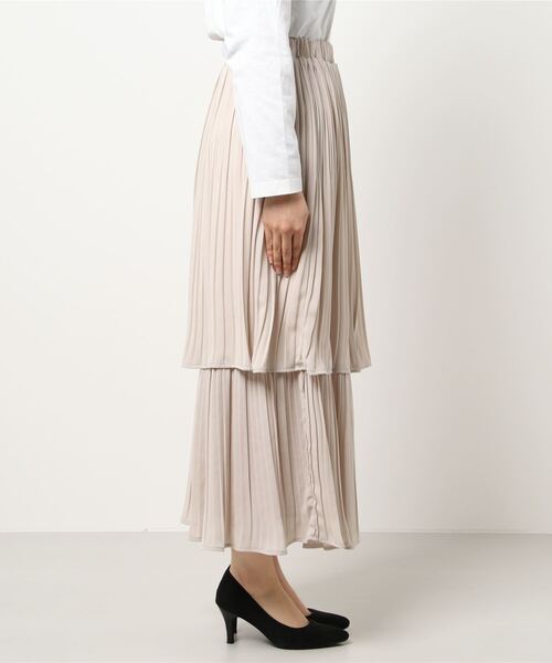 archives（アルシーヴ）の「プリーツティアードスカート（スカート・レディース・ブルー/ブラック/ピンクベージュ/ベージュ/グリーン・MEDIUM）」の7枚目の写真