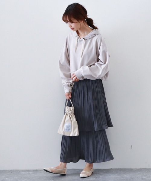 archives（アルシーヴ）の「プリーツティアードスカート（スカート・レディース・ブルー/ブラック/ピンクベージュ/ベージュ/グリーン・MEDIUM）」の10枚目の写真