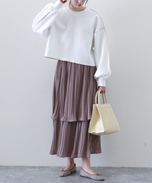 archives（アルシーヴ）の「プリーツティアードスカート（スカート・レディース・ブルー/ブラック/ピンクベージュ/ベージュ/グリーン・MEDIUM）」の9枚目の写真