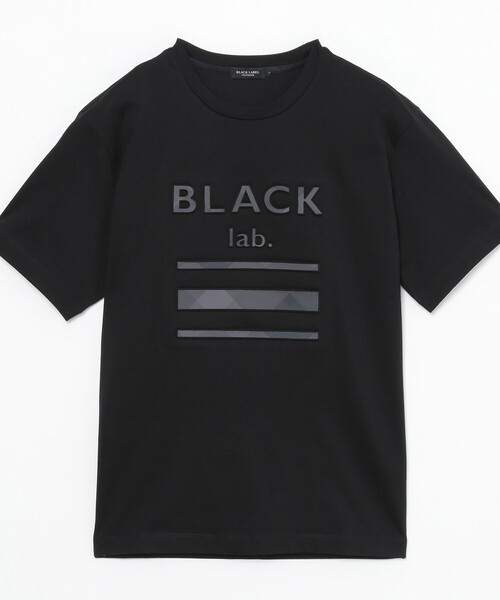 【BLACK LABEL CRESTBRIDGE】新品　ポリシャツ　Tシャツ　黒 BLACK lab．】エンボスロゴTシャツ
