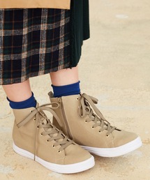 リブ イン コンフォート サイドファスナーで脱ぎ履きらくちん!撥水加工の 大人ハイカットキャンバススニーカー