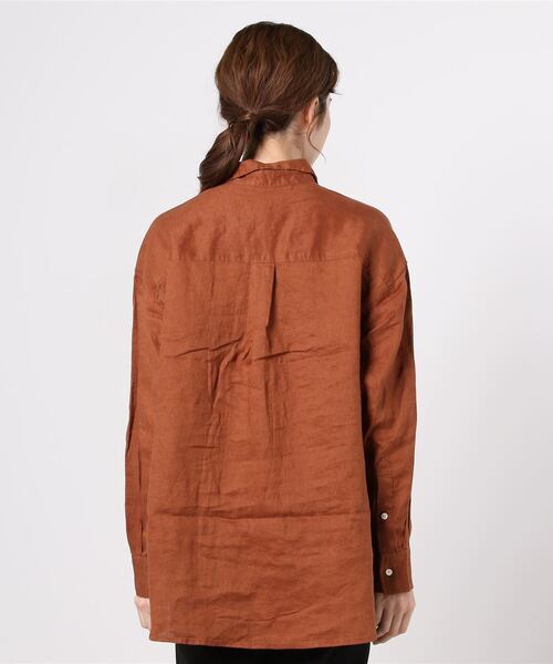 GAP(ギャップ)の「オーバーサイズ リネンシャツ(シャツ/ブラウス・レディース・その他2/その他/ネイビー/ブラウン/ライラック/ホワイト・XS/S/L/XXS/M)」の14枚目の写真