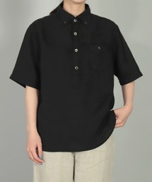 OMNIGOD | [OMNIGOD womens / オムニゴッド] リネンキャンバス ショートスリーブプルオーバーBDシャツ(シャツ/ブラウス)