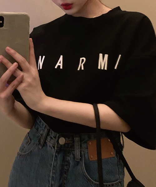 meJane（ミージェーン）の「NARMIベーシック ルーズ半袖Ｔ【ZOZOTOWN限定】（Tシャツ/カットソー・レディース・ホワイト/ブラック・FREE）」の8枚目の写真