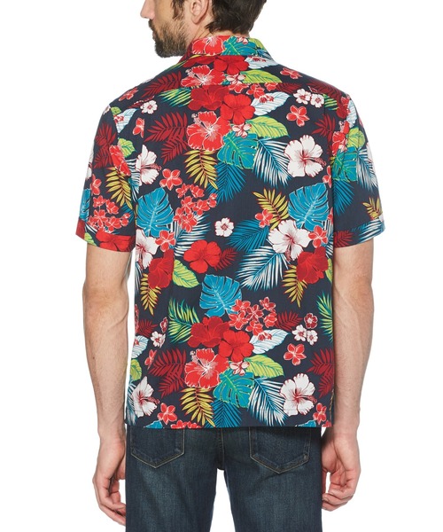 Original Penguin by Munsingwear（オリジナルペンギン バイ マンシングウェア）の「ペンギン バイ マンシングウェア フラワープリントオープンカラーシャツ メンズ ユニセックス ウェア スポーツウェア ゴルフ（シャツ/ブラウス・メンズ・マルチ・LL/M/L）」の3枚目の写真