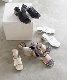 NOFALL | シアースクエアデザインヒールサンダル(サンダル)