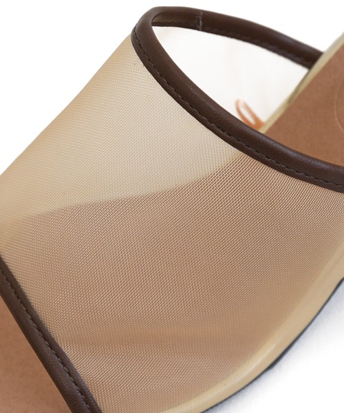 NOFALL（ノーフォール）の「シアースクエアデザインヒールサンダル（サンダル・レディース・ホワイト/ブラック/ダークブラウン/グレイッシュベージュ・SS/S/M/L/LL/3L）」の8枚目の写真