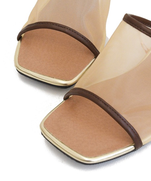 NOFALL（ノーフォール）の「シアースクエアデザインヒールサンダル（サンダル・レディース・ホワイト/ブラック/ダークブラウン/グレイッシュベージュ・SS/S/M/L/LL/3L）」の11枚目の写真