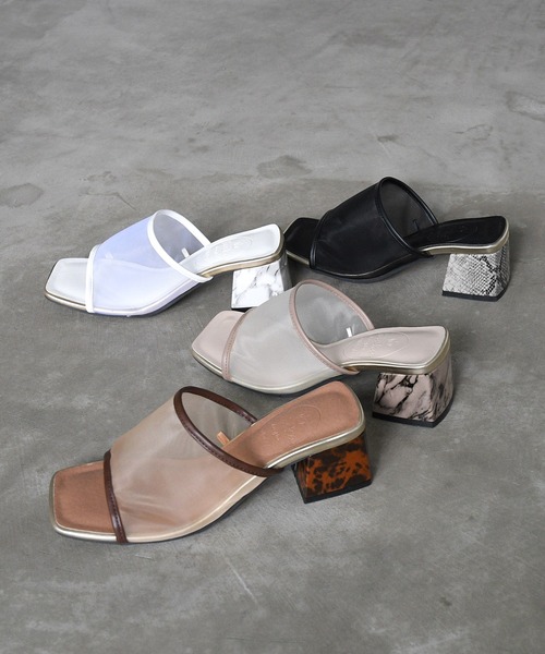 NOFALL（ノーフォール）の「シアースクエアデザインヒールサンダル（サンダル・レディース・ホワイト/ブラック/ダークブラウン/グレイッシュベージュ・SS/S/M/L/LL/3L）」の17枚目の写真