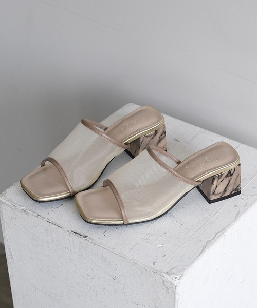 NOFALL（ノーフォール）の「シアースクエアデザインヒールサンダル（サンダル・レディース・ホワイト/ブラック/ダークブラウン/グレイッシュベージュ・SS/S/M/L/LL/3L）」の18枚目の写真