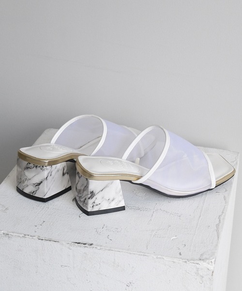 NOFALL（ノーフォール）の「シアースクエアデザインヒールサンダル（サンダル・レディース・ホワイト/ブラック/ダークブラウン/グレイッシュベージュ・SS/S/M/L/LL/3L）」の20枚目の写真