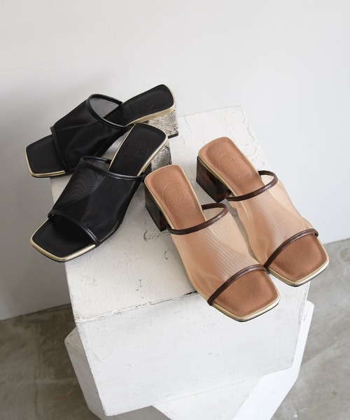 NOFALL（ノーフォール）の「シアースクエアデザインヒールサンダル（サンダル・レディース・ホワイト/ブラック/ダークブラウン/グレイッシュベージュ・SS/S/M/L/LL/3L）」の14枚目の写真