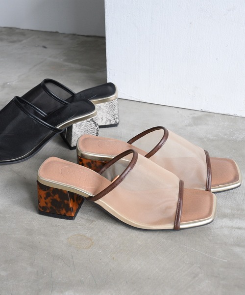 NOFALL（ノーフォール）の「シアースクエアデザインヒールサンダル（サンダル・レディース・ホワイト/ブラック/ダークブラウン/グレイッシュベージュ・SS/S/M/L/LL/3L）」の15枚目の写真