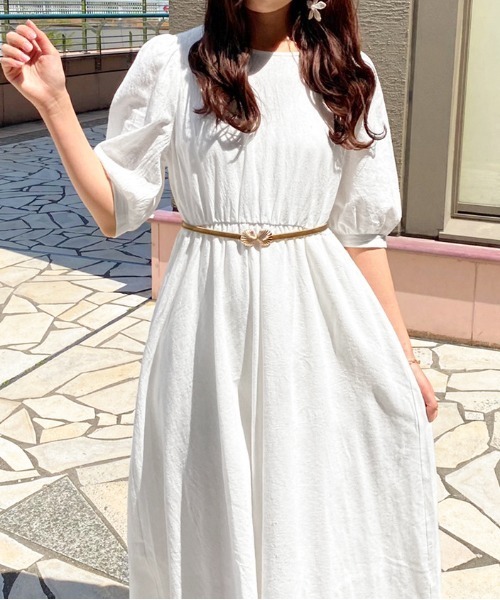 apres jour（アプレジュール）の「バックリボンパフワンピース【ZOZOTOWN限定アイテム】（ワンピース・レディース・オフホワイト/ブラック/ベージュ・フリー/X-LARGE）」の5枚目の写真