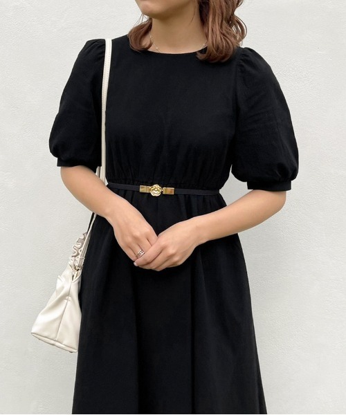 apres jour（アプレジュール）の「バックリボンパフワンピース【ZOZOTOWN限定アイテム】（ワンピース・レディース・オフホワイト/ブラック/ベージュ・フリー/X-LARGE）」の12枚目の写真