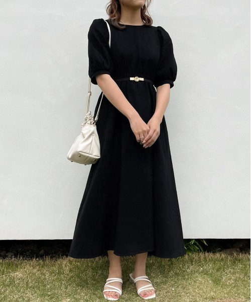 apres jour（アプレジュール）の「バックリボンパフワンピース【ZOZOTOWN限定アイテム】（ワンピース・レディース・オフホワイト/ブラック/ベージュ・フリー/X-LARGE）」の14枚目の写真